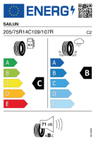 Pneumatici Furgone o Autocarro Estivi SAILUN COMMER 205/75 R14 109/107R - immagine 3