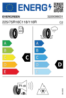 Pneumatici Furgone o Autocarro Invernali EVERGREE EW616 225/75 R16 118/116R - immagine 3