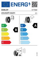 Pneumatici Auto Estivi DUNLOP BLURES 205/60 R16 92 H - immagine 3