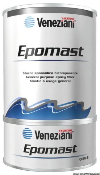 Stucco bicomponente Epomast grigio chiaro 0,50 l - 65.018.00 Osculati Isolanti, detergenti, vernici