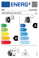 Pneumatici Furgone o Autocarro Pneumatici 4 stagioni CST ACT1 195/70 R15 104/102T - immagine 2