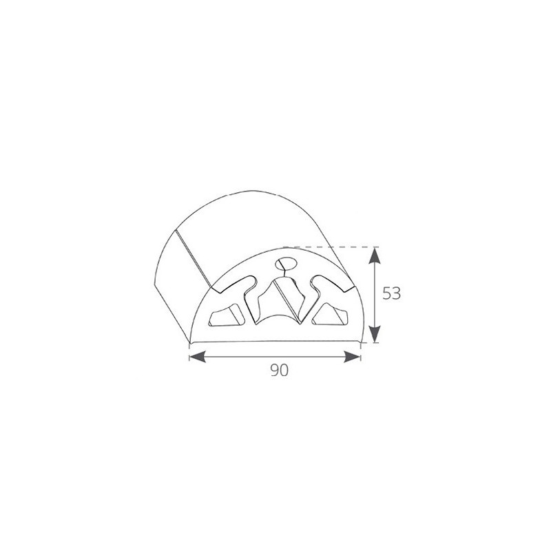 Profili Radial, Bino, Bumper PROFILO BINO 90 NERO MT.2 Tessilmare (acq.min. unità) - immagine 3